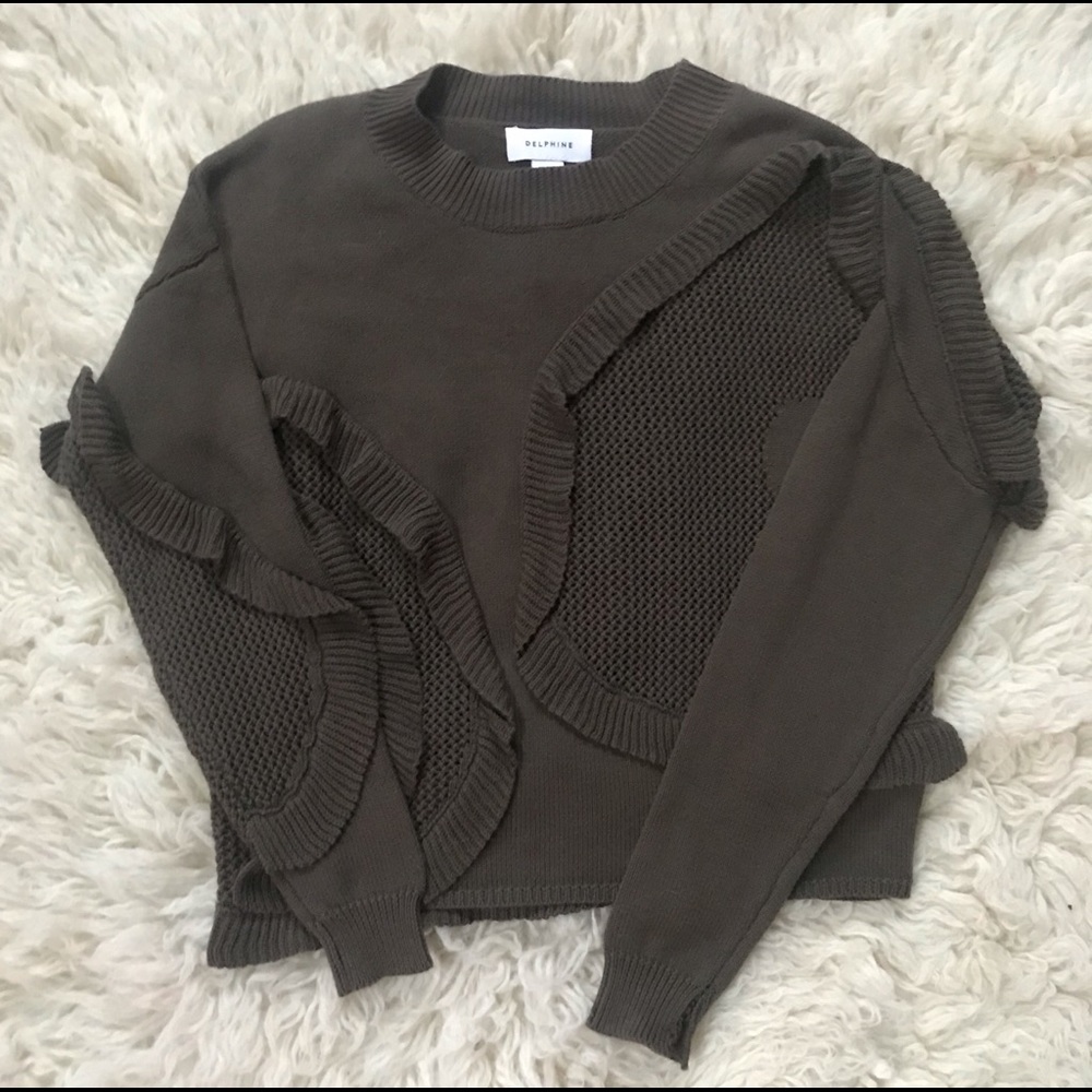 Delphine the Label Ruffled Sweater. NWT